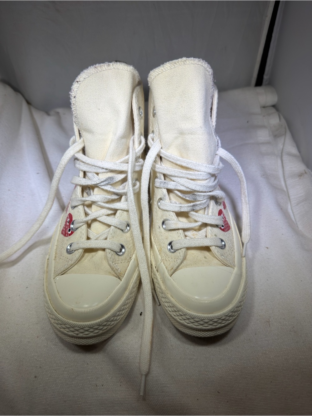 Converse Chuck High Comme Des Garcons Play Multi Heart White High Top Women's 6 - Picture 2 of 7